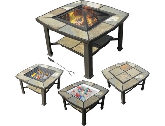 $76 off leisurelife Rimini 4 in 1, Coffee Table, Cooler, Fire Pit, Grill