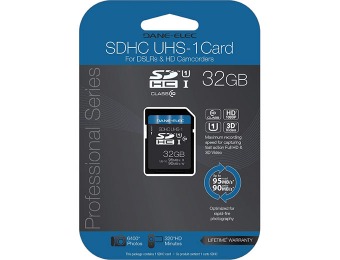 $68 off Dane Electronics SD UHS-1 32GB SDXC Memory Card