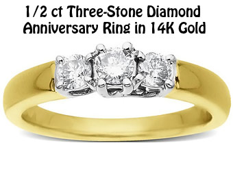 81% off .50ct Three-Stone Diamond Ring / code: DIAMOND10