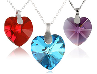 50% off Sterling Silver Swarovski Heart Pendant Necklace