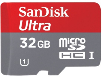 78% off SanDisk microSDHC 32GB Memory Card SDSDQU-032G-AB46A