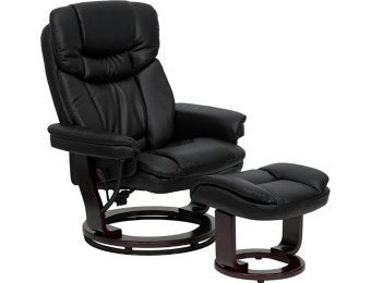 $289 off Contemporary Swiveling Leather Recliner and Ottoman