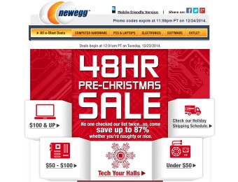 Newegg 48-Hour Christmas Sale - Up to 87% off