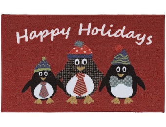 80% off Penguin Print Holiday Rug
