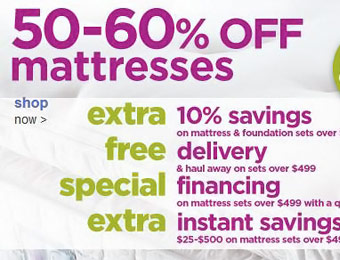 50-60% Off Mattresses at Sears During Mattress Closeout Sale