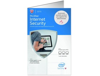 $75 off McAfee Internet Security 2015 - 3 PCs