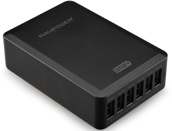 71% off RAVPower RP-UC10 USB 50W/10A 6-Port Charging Station