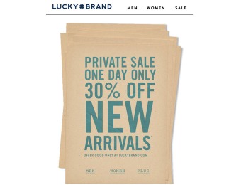 Deal: 30% off All New Arrivals at Lucky Brand