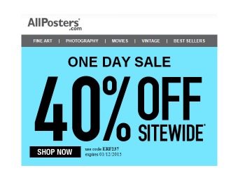 Extra 40% off Everything at Allposters.com