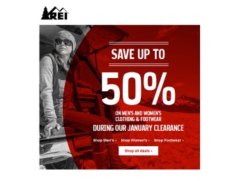 REI January Clearance Sale - Up to 50% off Thousands of Items