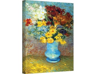 98% off Van Gogh's Flowers in Blue Vase, Gallery Wrapped Canvas