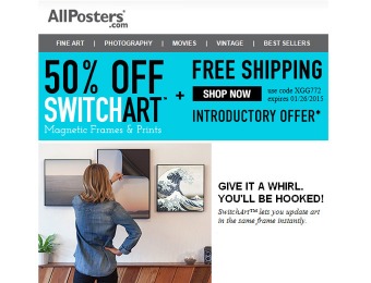 50% off SwitchArt Magnetic Frames & Prints at Allposters.com