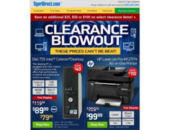 Tiger Direct Clearance Blowout Sale - Great Deals on PCs & More