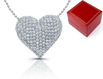 $164 off Swarovski Crystal "Heart" Pave Crystal Pendant Necklace