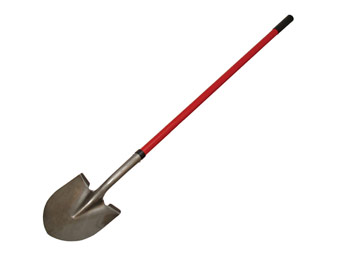 50% Off Long Round Point Digging Shovel w/ Fiberglass Handle
