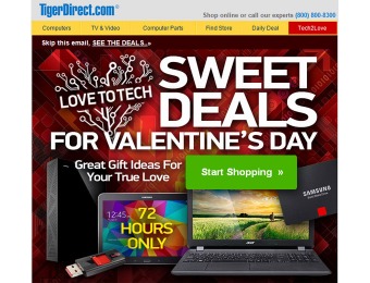 Tiger Direct 72-Hour Valentine's Day Sale