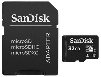 Extra $1 off SanDisk 32GB Class 10 microSD Card with Full SD Adapter