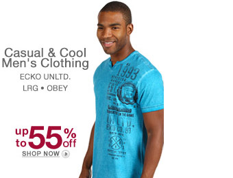 Save up to 55% off Men's Clothing & Apperal, (Ecko,LRG,Obey)