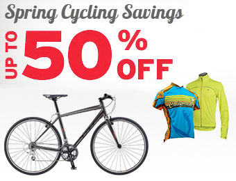 50% off Spring Cycling Savings - Bikes, Clothing, Accessories