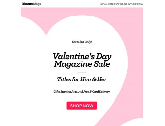 DiscountMags Valentine's Day Magazine Sale - Titles from $3.50