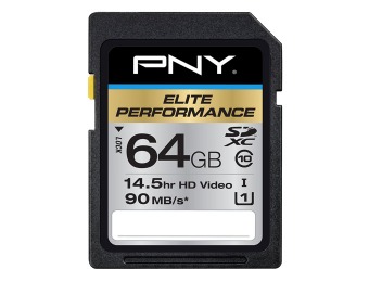 70% off PNY Pro Elite 64GB SDHC Class 10 Memory Card