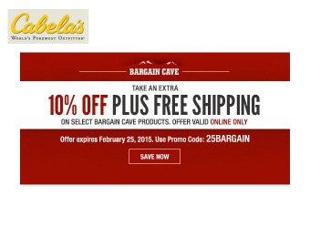Extra 10% off Bargain Cave Items at Cabela's
