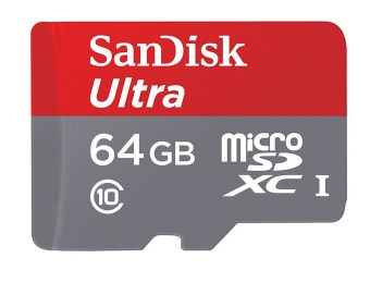 75% off SanDisk Ultra 64 GB microSDXC Class 10 Memory Card