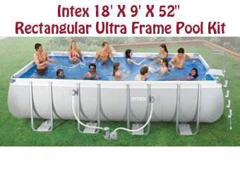 $450 off Intex 18' X 9' X 52" Rectangular Ultra Frame Pool Kit