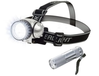 60% off Stalwart 12-LED Headlamp Plus 6-LED Flashlight Super Set