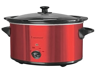 74% off Continental CM43855 5-Quart Slow Cooker (Metallic Red)