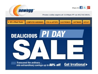 Newegg PI Day Sale - Up to 80% off Tons of Items