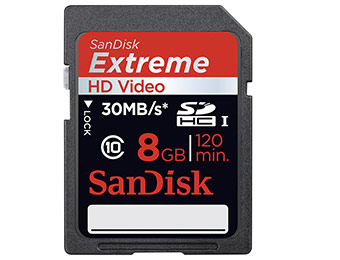 71% off SanDisk Extreme HD Video 8GB Class 10 SDHC Memory Card