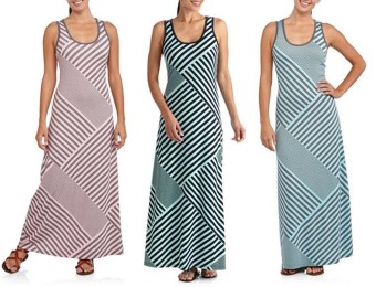 Extra 9% off Faded Glory Women's Striped Maxi Tank Dress, 6 colors