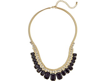 87% off Black Faceted Resin Stones and Inner Rhinestone Necklace