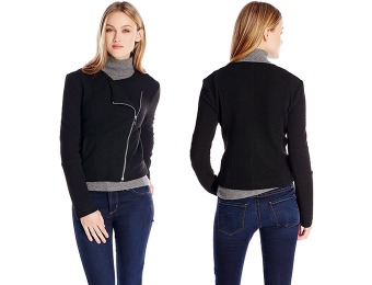 80% off DKNYC Women's Long Sleeve Asymmetrical Zip Jacket