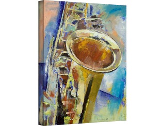 98% off Art Wall Saxophone Gallery Wrapped Canvas Art, 32" by 24"