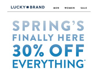 Lucky Brand Sale - Save 30% off Everything