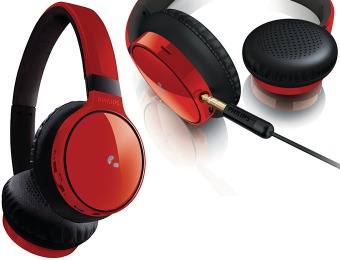 $90 off Philips SHB9100 Bluetooth Over-Ear Headphones, Red