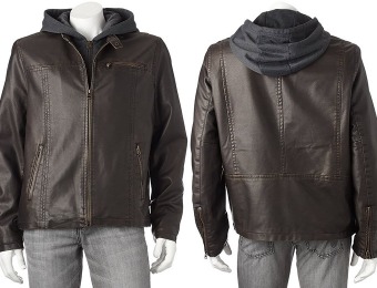$144 off Levi's Men's Faux-Leather Hooded Racer Jacket