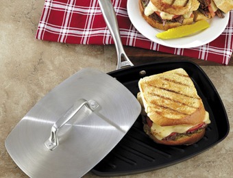 79% off CHEFS Hard Anodized Nonstick Panini Pan with Press