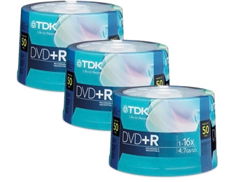 58% off TDK 3-Pack DVD+R 16X 4.7GB 150 Discs (3x50pk Spindle)