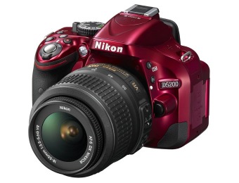 38% off Red Nikon D5200 24.1MP Digital SLR with 18–55mm VR Lens