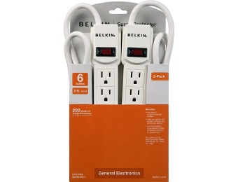 50% off Belkin 6-Outlet Surge Protector with 2 ft. Cord (2-Pack)