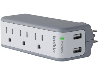 50% off Belkin SurgePlus 3-Outlet + 2 USB Mini Travel Swivel Charger