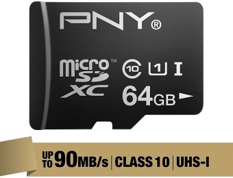 50% off 2-Pk PNY Turbo 64GB SDXC Performance Flash Memory Cards
