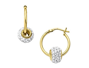 72% off Swarovski Crystal Hoop Earrings 18K Plated Sterling