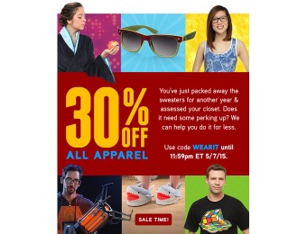 Save an Extra 30% off All Apparel at ThinkGeek.com