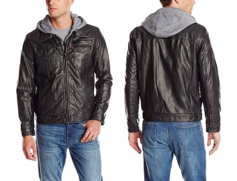 $144 off Levi's Men's Faux-Leather Trucker Jacket with Sherpa Lining