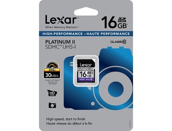 62% off Lexar Platinum II 200x 16GB SDHC Flash Memory Card