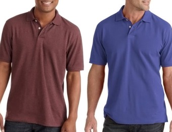 Extra 21% off Faded Glory Men's Short Sleeve Polo, Multiple Colors